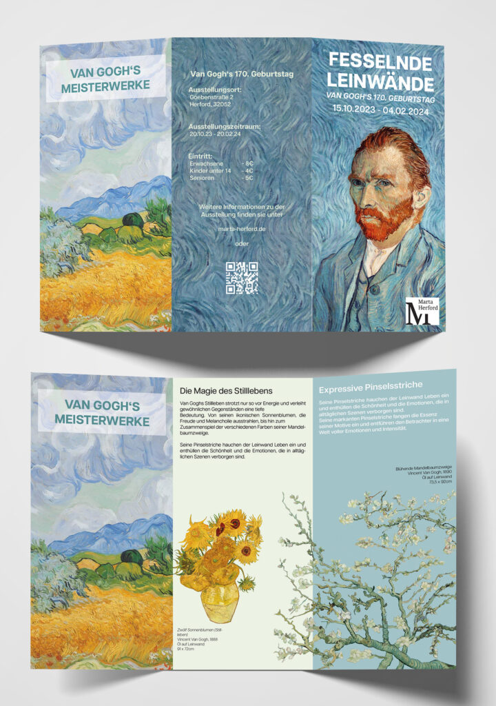 Van Gogh Flyer Mockup geöffnet